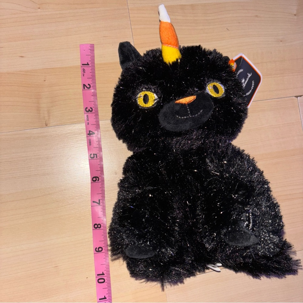 Hallmark Black Cat Halloween CATICORN Plush Stuffed Candy Corn 9" New With Tag - Picture 3 of 7
